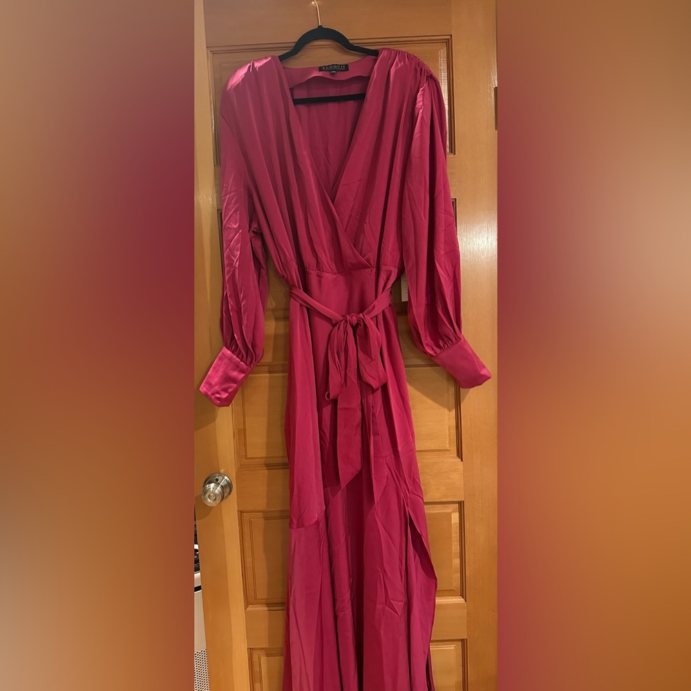 Eloquii Formal Pink Wrap Dress- PERFECT FOR WEDDINGS